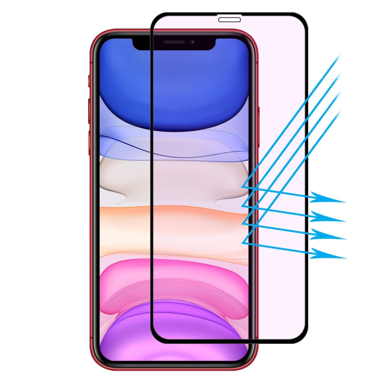 For iPhone 11 / XR / XR ENKAY Hat-prince Full Glue 0.26mm 9H 2.5D Anti-Blue-Ray Tempered Glass Full Coverage Film