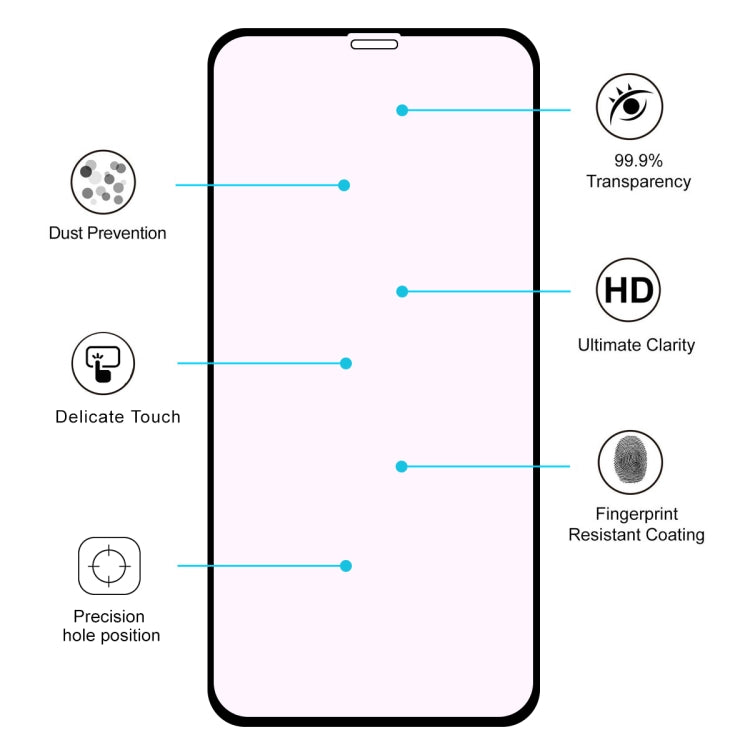 For iPhone 11 Pro Max / XS Max ENKAY Hat-prince Full Glue 0.26mm 9H 2.5D Anti-Blue-Ray Tempered Glass Full Coverage Film