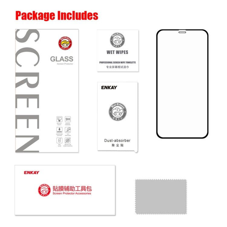 For iPhone 11 Pro / XS / X ENKAY Hat-prince Full Glue 0.26mm 9H 2.5D Tempered Glass Full Coverage Film
