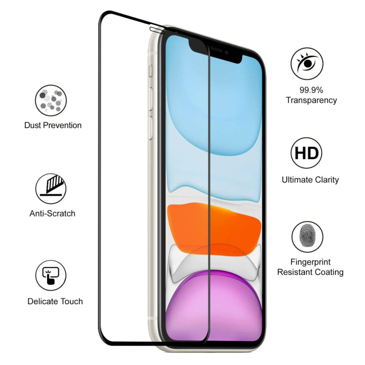 For iPhone 11 / XR ENKAY Hat-Prince 0.26mm 9H 6D Curved Full Screen Tempered Glass Film