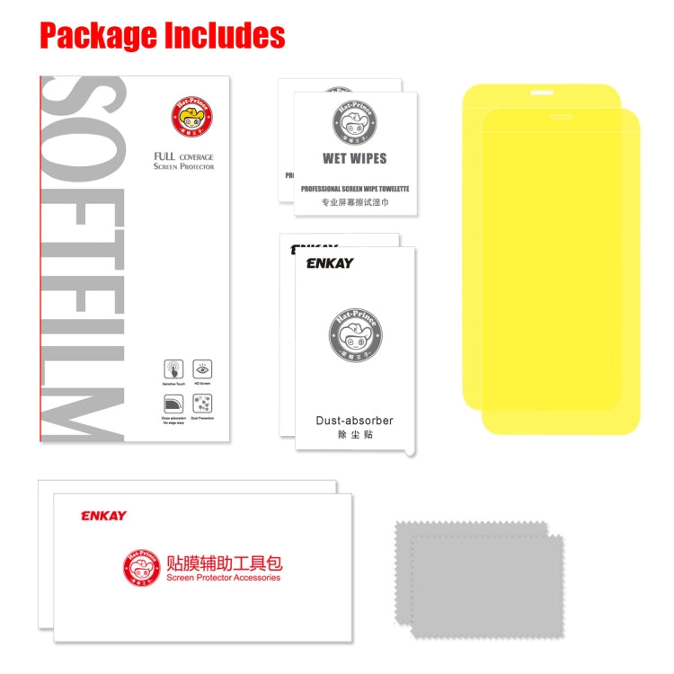 For iPhone 11 / iPhone XR 2 PCS ENKAY Hat-Prince 0.1mm 3D Full Screen Protector Explosion-proof Hydrogel Film
