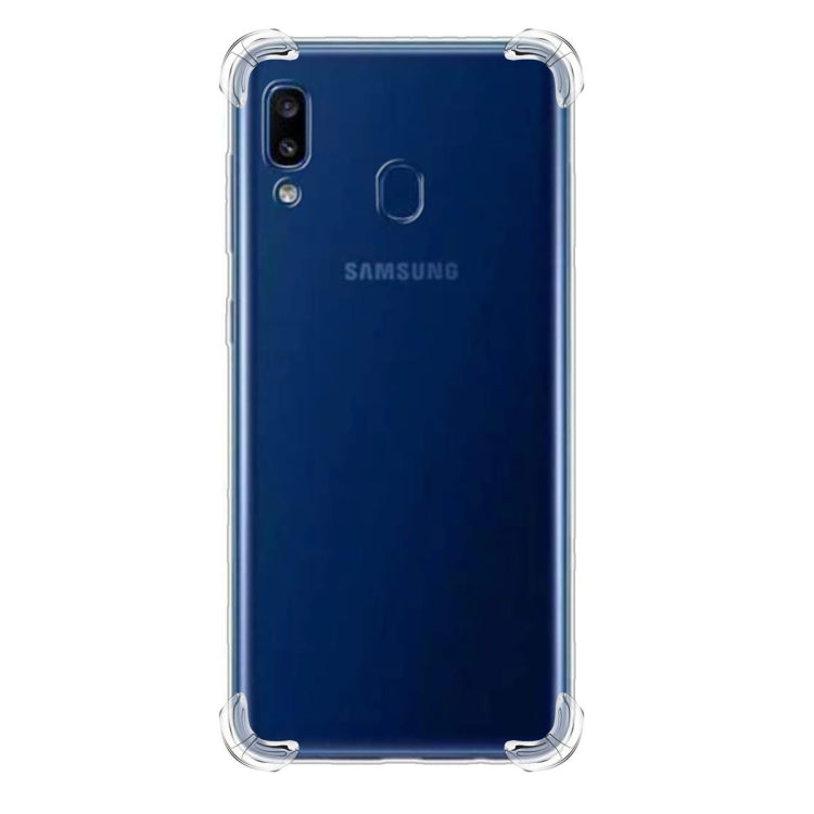 For Galaxy A40 Four-Corner Anti-Drop Ultra-Thin Transparent TPU Phone Case(Transparent)