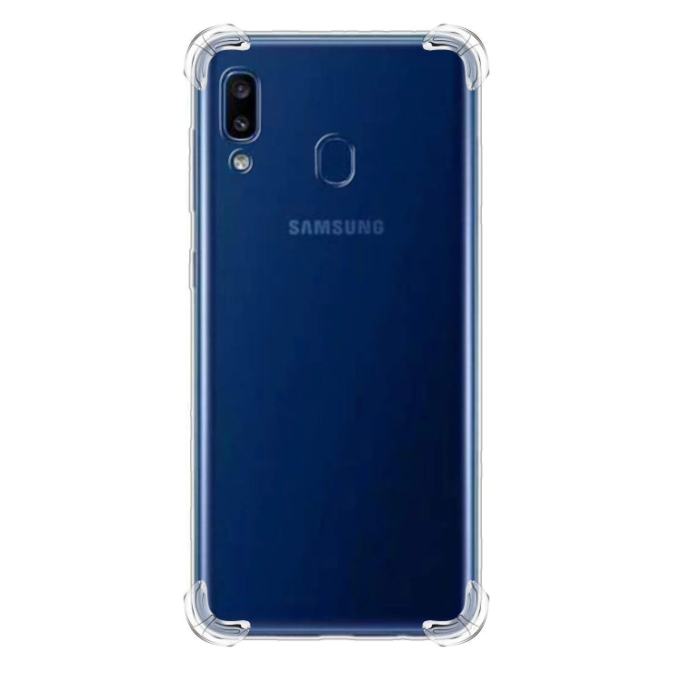 For Galaxy A30 Four-Corner Anti-Drop Ultra-Thin Transparent TPU Phone Case(Transparent)