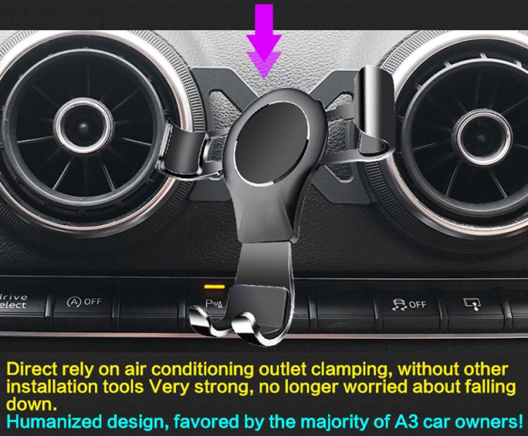 Suitable For Audi A3/S3 Car Mobile Phone Bracket Air Outlet Suction Cup From Gravity