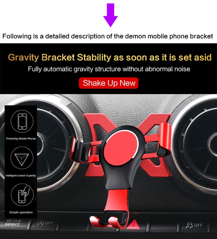 Suitable For Audi A3/S3 Car Mobile Phone Bracket Air Outlet Suction Cup From Gravity