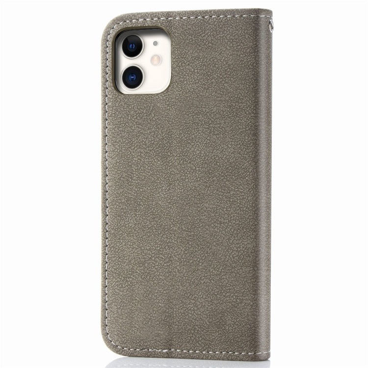 For iPhone 11 Matte Leather Rotary Card Case with Card Slot and Photo Frame and Stand Function