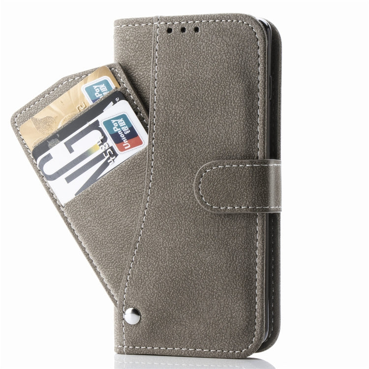 For iPhone 11 Matte Leather Rotary Card Case with Card Slot and Photo Frame and Stand Function