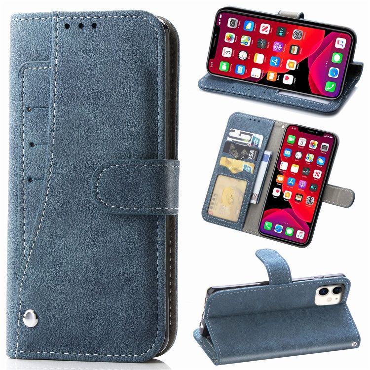 For iPhone 11 Matte Leather Rotary Card Case with Card Slot and Photo Frame and Stand Function