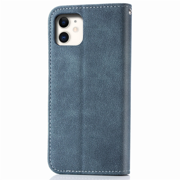 For iPhone 11 Matte Leather Rotary Card Case with Card Slot and Photo Frame and Stand Function