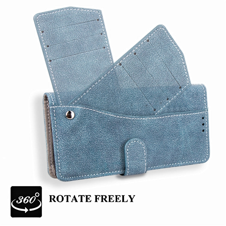 For iPhone 11 Matte Leather Rotary Card Case with Card Slot and Photo Frame and Stand Function