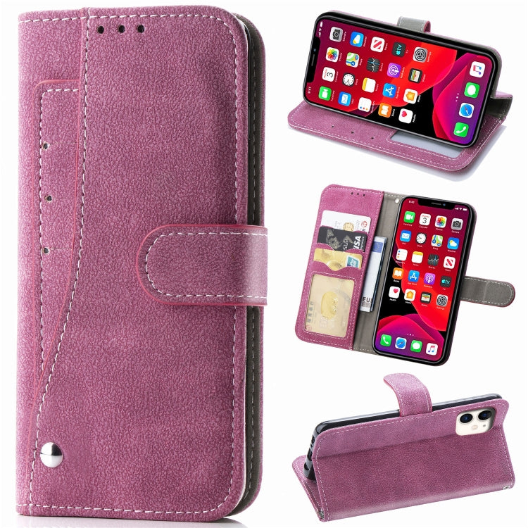 For iPhone 11 Matte Leather Rotary Card Case with Card Slot and Photo Frame and Stand Function