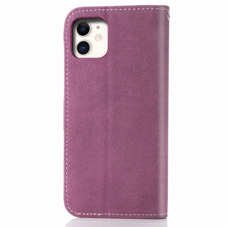 For iPhone 11 Matte Leather Rotary Card Case with Card Slot and Photo Frame and Stand Function