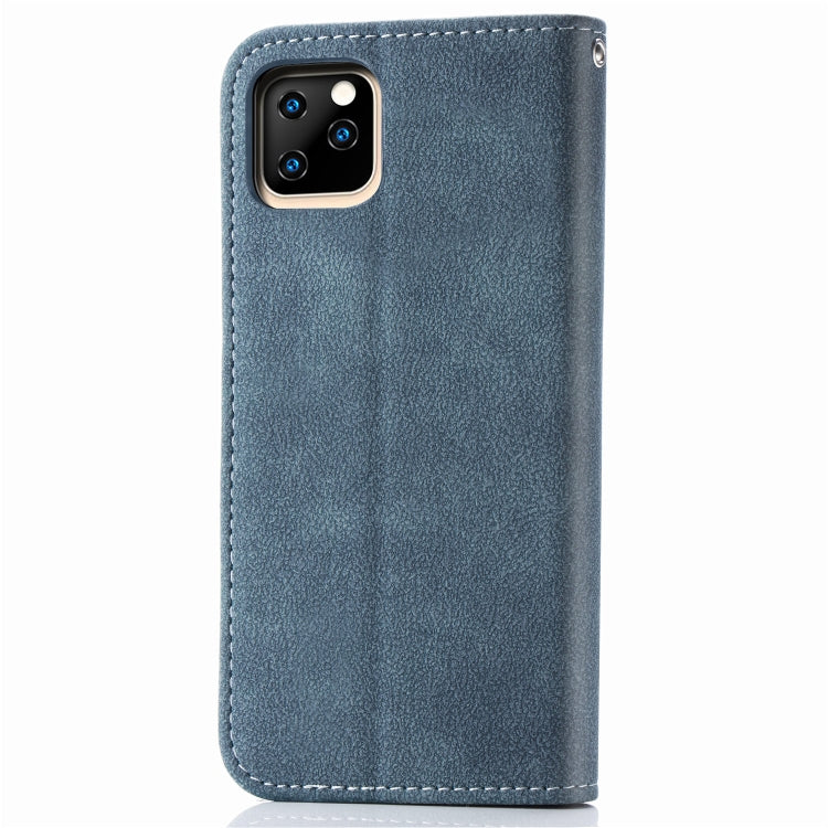For iPhone 11 Pro Max Matte Leather Rotary Card Case with Card Slot and Photo Frame and Stand Function