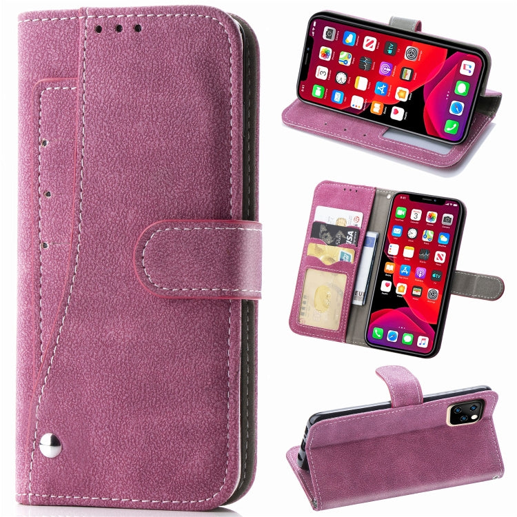 For iPhone 11 Pro Max Matte Leather Rotary Card Case with Card Slot and Photo Frame and Stand Function