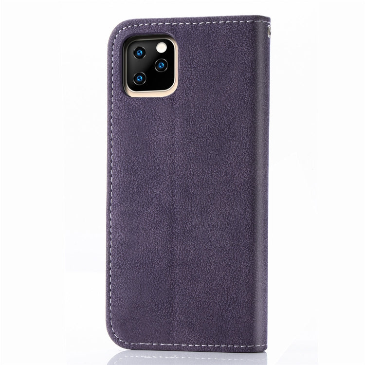 For iPhone 11 Pro Max Matte Leather Rotary Card Case with Card Slot and Photo Frame and Stand Function