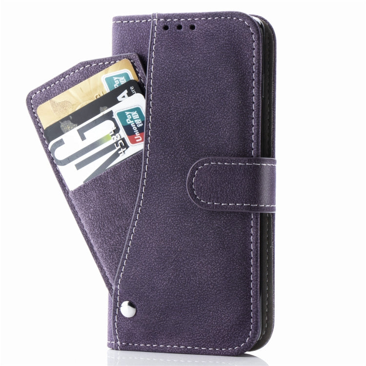 For iPhone 11 Pro Max Matte Leather Rotary Card Case with Card Slot and Photo Frame and Stand Function
