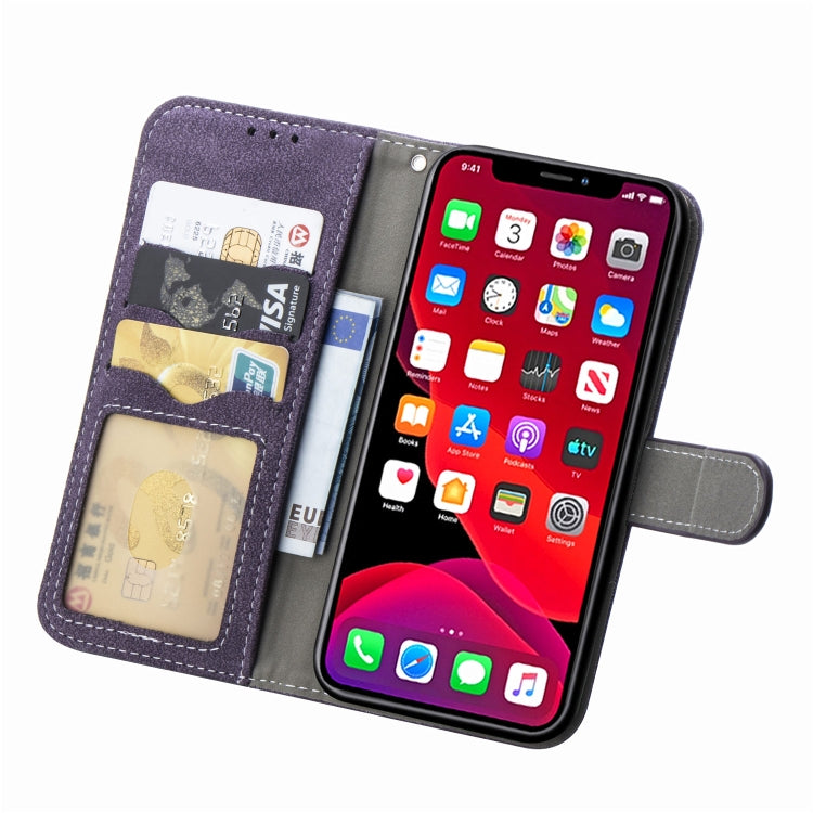 For iPhone 11 Pro Max Matte Leather Rotary Card Case with Card Slot and Photo Frame and Stand Function
