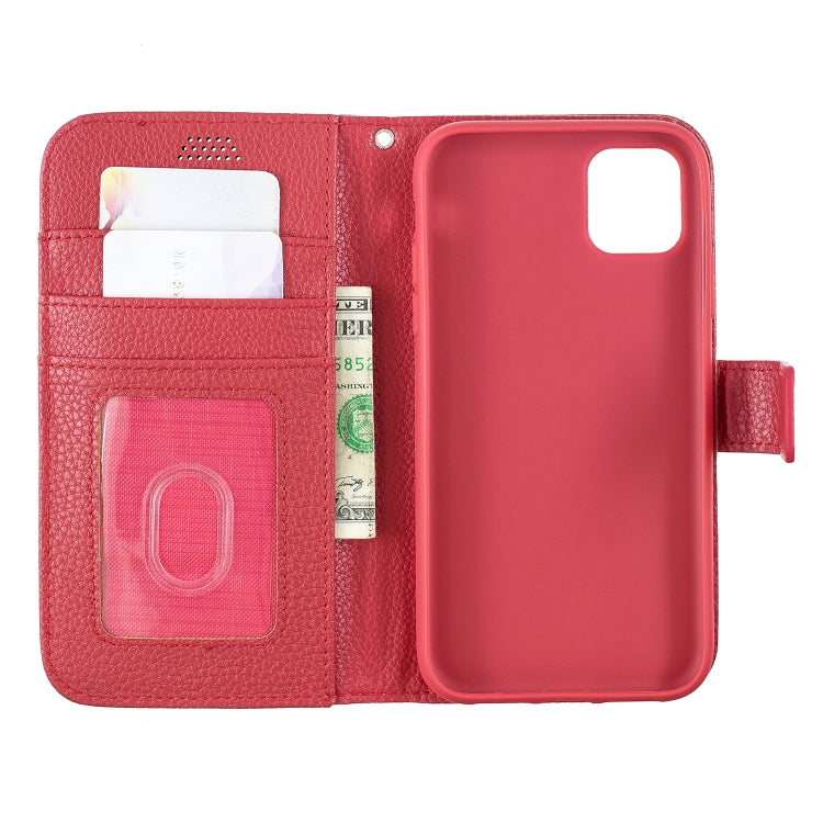 For iPhone 11 Lychee Texture Horizontal Flip Leather Case with Holder & Card Slots & Wallet & Photo Frame