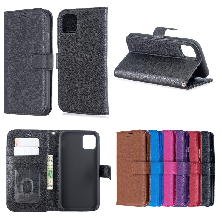 For iPhone 11 Lychee Texture Horizontal Flip Leather Case with Holder & Card Slots & Wallet & Photo Frame