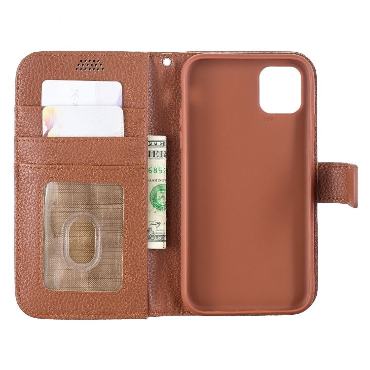 For iPhone 11 Lychee Texture Horizontal Flip Leather Case with Holder & Card Slots & Wallet & Photo Frame