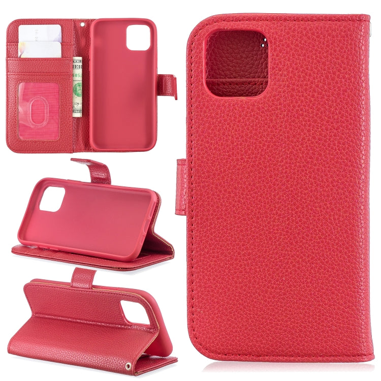 For iPhone 11 Pro Lychee Texture Horizontal Flip Leather Casewith Holder & Card Slots & Wallet & Photo Frame