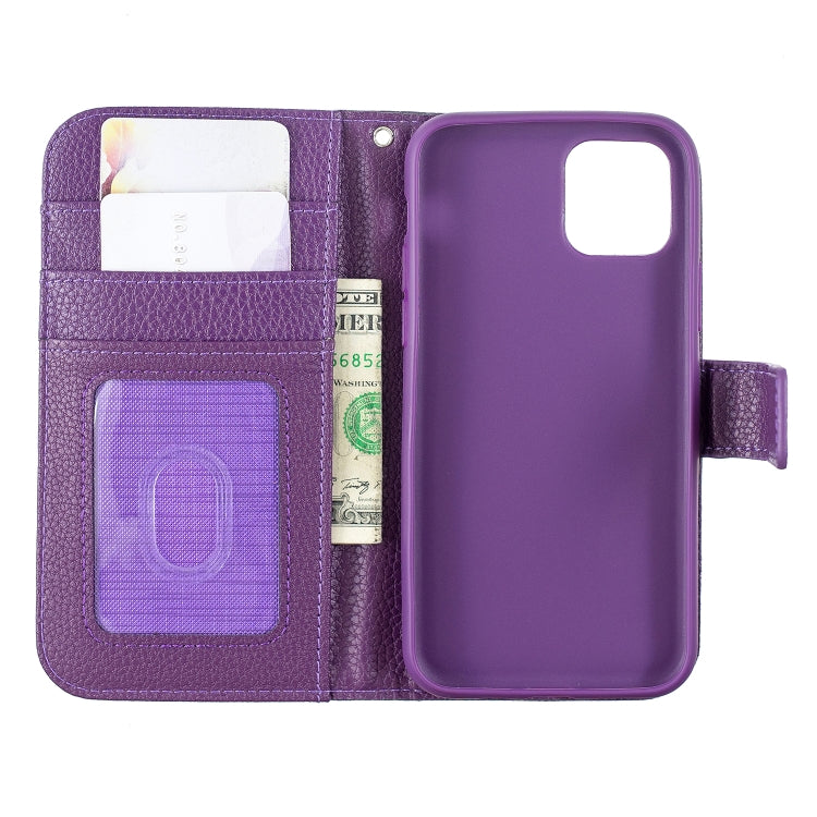 For iPhone 11 Pro Lychee Texture Horizontal Flip Leather Casewith Holder & Card Slots & Wallet & Photo Frame
