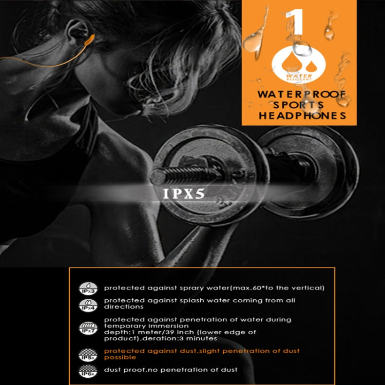 MDR-J039 Waterproof IPX7 10mm Speaker Ergonomic Wired Earhook Earphone Support Underwater Sports