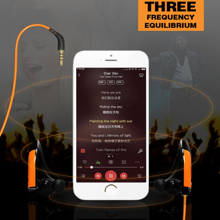 MDR-J039 Waterproof IPX7 10mm Speaker Ergonomic Wired Earhook Earphone Support Underwater Sports