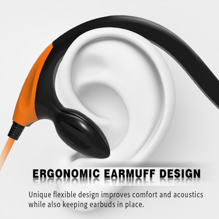 MDR-J039 Waterproof IPX7 10mm Speaker Ergonomic Wired Earhook Earphone Support Underwater Sports