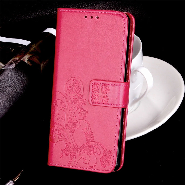 For Sony Xperia 20 Four-leaf Clasp Embossed Buckle Mobile Phone Protection Leather Case with Lanyard & Card Slot & Wallet & Bracket Function