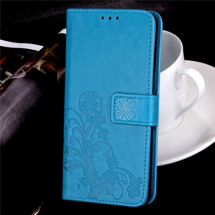 For Sony Xperia 20 Four-leaf Clasp Embossed Buckle Mobile Phone Protection Leather Case with Lanyard & Card Slot & Wallet & Bracket Function