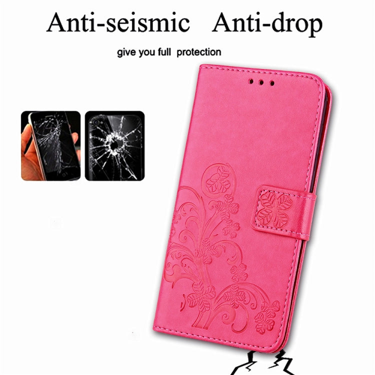 For Sony Xperia 20 Four-leaf Clasp Embossed Buckle Mobile Phone Protection Leather Case with Lanyard & Card Slot & Wallet & Bracket Function