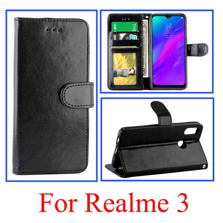 For Realme3 Crazy Horse Texture Horizontal Flip Leather Case with Holder & Card Slots & Wallet & Photo Frame