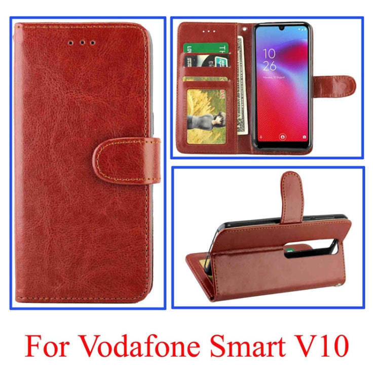 For Vodafone Smart V10 Crazy Horse Texture Horizontal Flip Leather Case with Holder & Card Slots & Wallet & Photo Frame(Brown)
