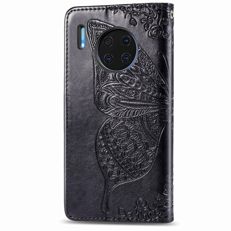 For Huawei Mate 30 Pro Butterfly Love Flower Embossed Horizontal Flip Leather Case with Bracket / Card Slot / Wallet / Lanyard
