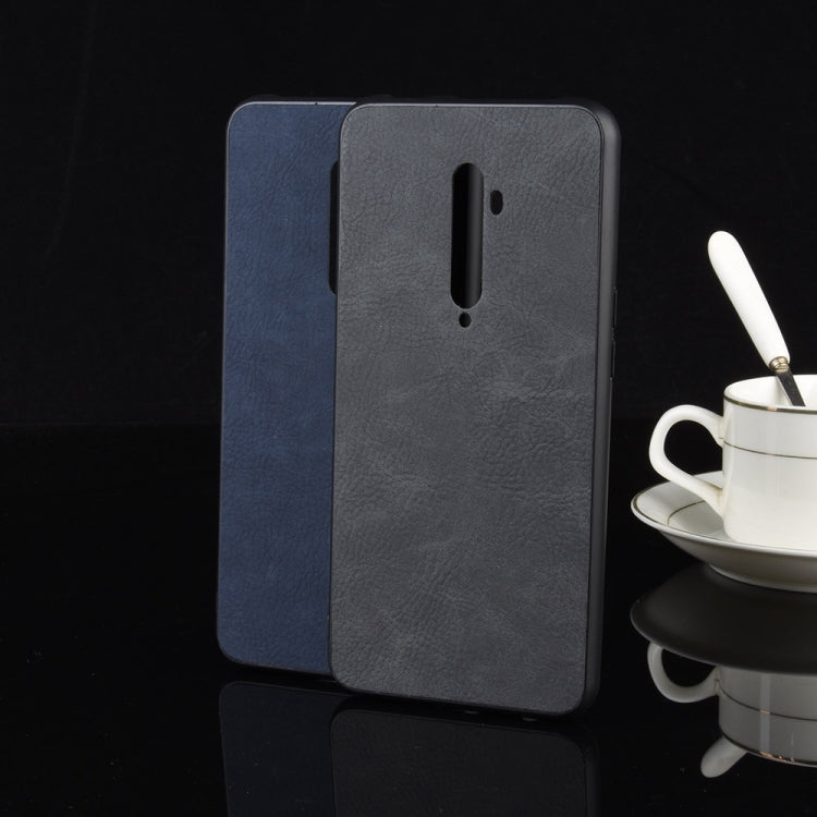 For Oppo Reno2 Shockproof Sheep Skin PC + PU + TPU Case(Blue)