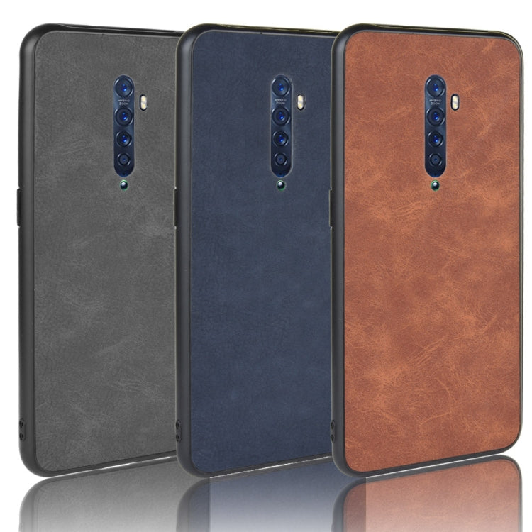 For Oppo Reno2 Shockproof Sheep Skin PC + PU + TPU Case(Blue)