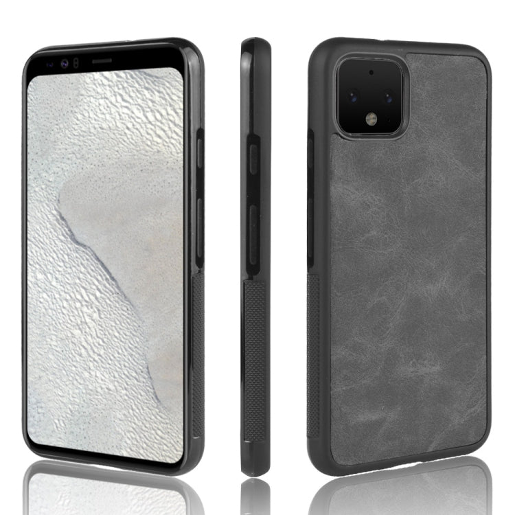 For Google Pixel 4 Shockproof Sheep Skin PC + PU + TPU Case(Light black)