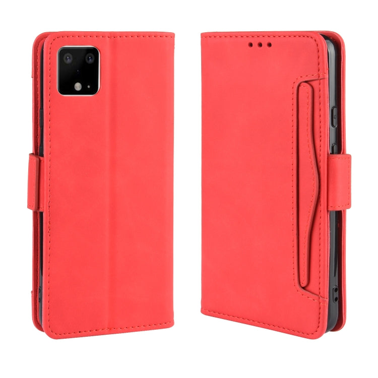 For Google Pixel 4 Wallet Style Skin Feel Calf Pattern Leather Case with Separate Card Slot