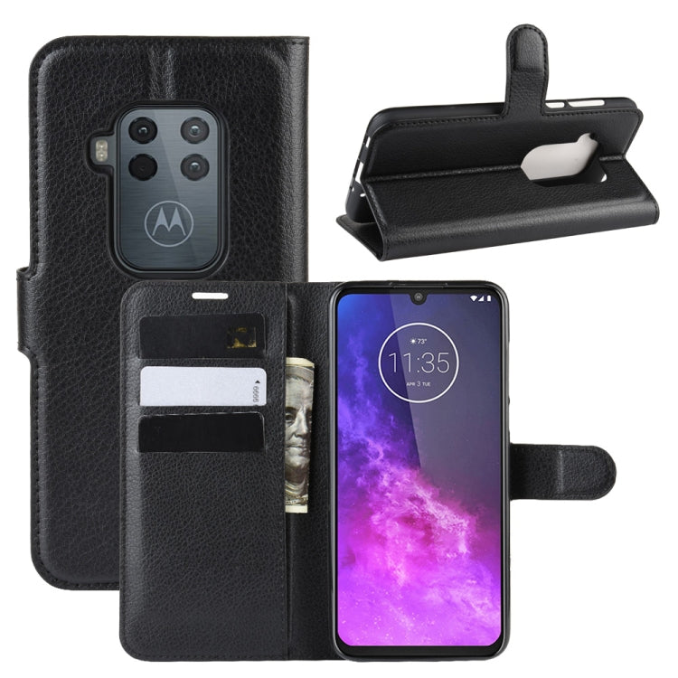 For Motorola One Zoom Litchi Texture Horizontal Flip Leather Case with Wallet & Holder & Card Slots