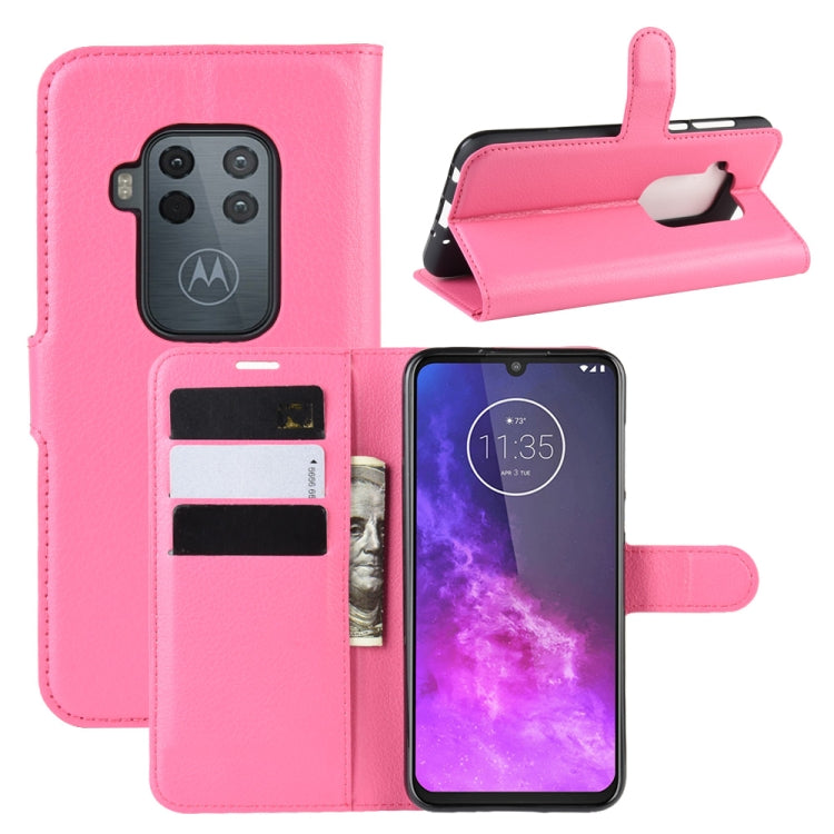 For Motorola One Zoom Litchi Texture Horizontal Flip Leather Case with Wallet & Holder & Card Slots