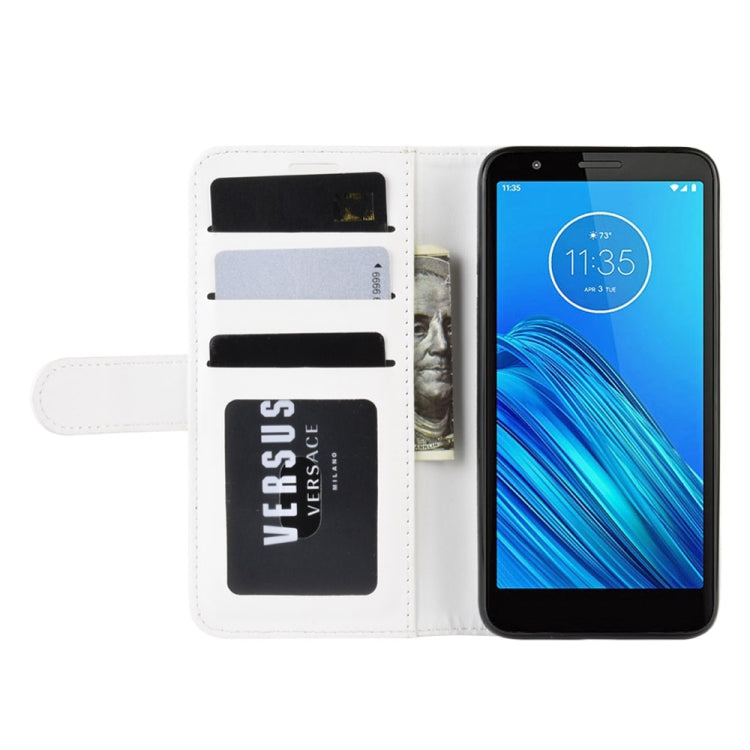 For Motorola Moto E6 R64 Texture Single Fold Horizontal Flip Leather Case with Holder & Card Slots & Wallet