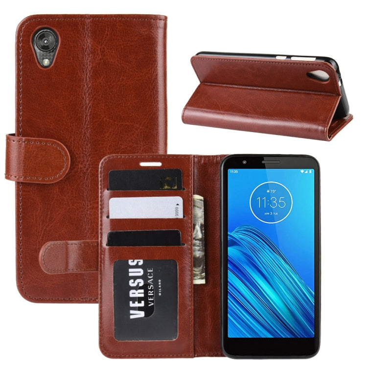 For Motorola Moto E6 R64 Texture Single Fold Horizontal Flip Leather Case with Holder & Card Slots & Wallet