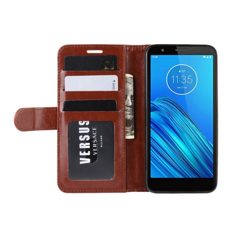 For Motorola Moto E6 R64 Texture Single Fold Horizontal Flip Leather Case with Holder & Card Slots & Wallet