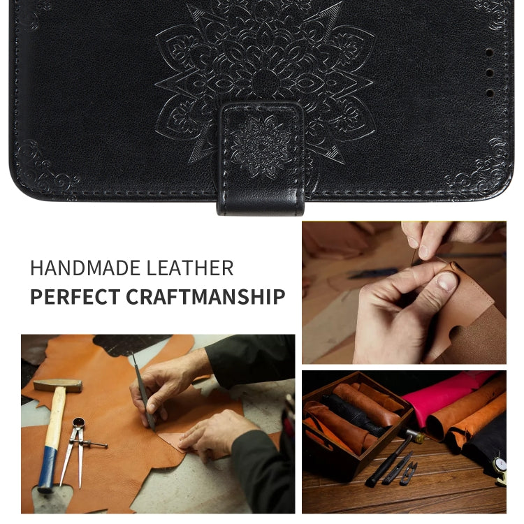 For iPhone 11 Embossed Kaleidoscope Flower Left and Right Open Leather Case, with Stand & Card Slot & Wallet