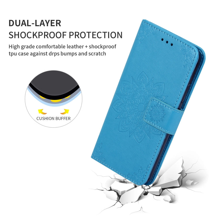 For iPhone 11 Embossed Kaleidoscope Flower Left and Right Open Leather Case, with Stand & Card Slot & Wallet