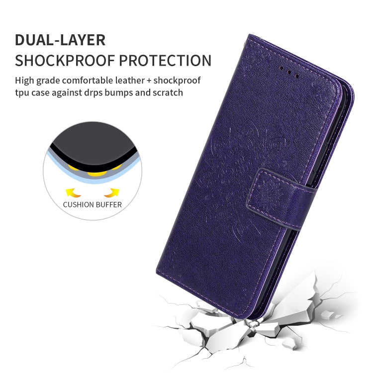 For iPhone 11 Embossed Kaleidoscope Flower Left and Right Open Leather Case, with Stand & Card Slot & Wallet