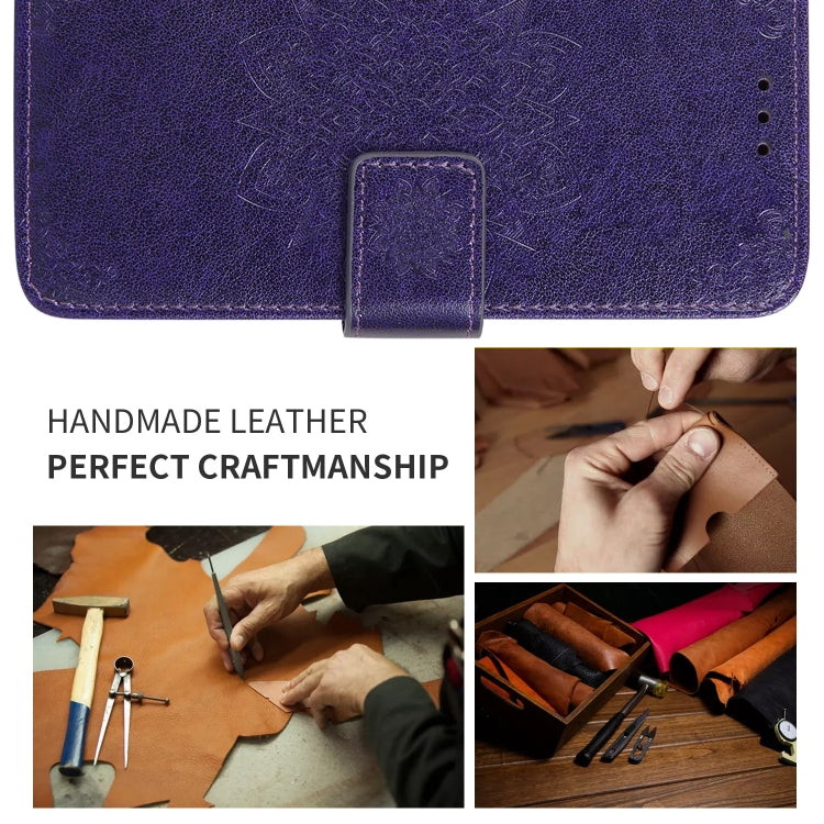 For iPhone 11 Embossed Kaleidoscope Flower Left and Right Open Leather Case, with Stand & Card Slot & Wallet