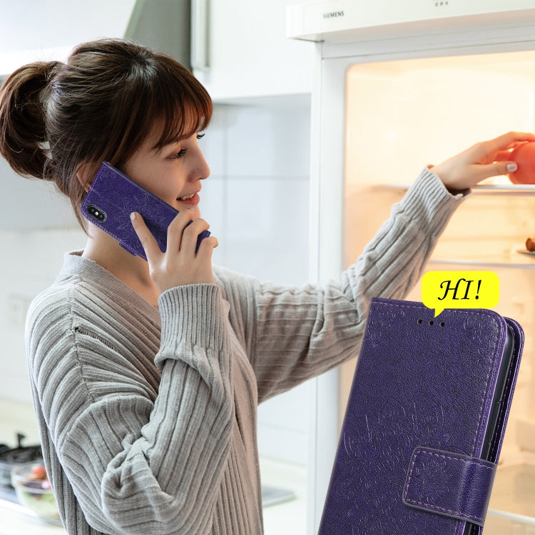 For iPhone 11 Embossed Kaleidoscope Flower Left and Right Open Leather Case, with Stand & Card Slot & Wallet
