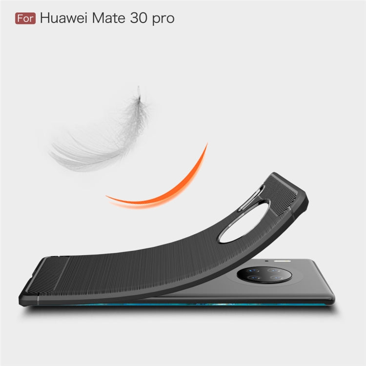 For Huawei Mate30 Pro Brushed Texture Carbon Fiber TPU Case
